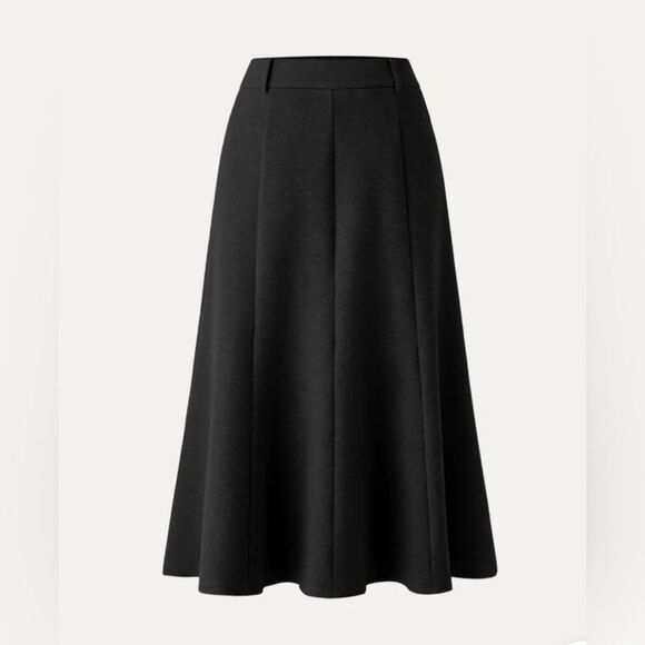 OGL Move FUZZLUXE High Waisted Umbrella Hem Midi Skirt Black Size XS NWT - Picture 1 of 6
